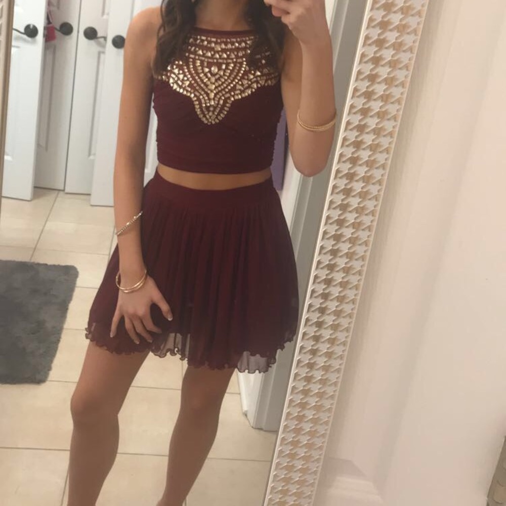 Macy’s Maroon Two Piece Dress